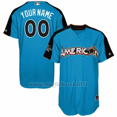 Maglia Baseball Uomo American League 2017 MLB All-Star Game Personalizzate Blu